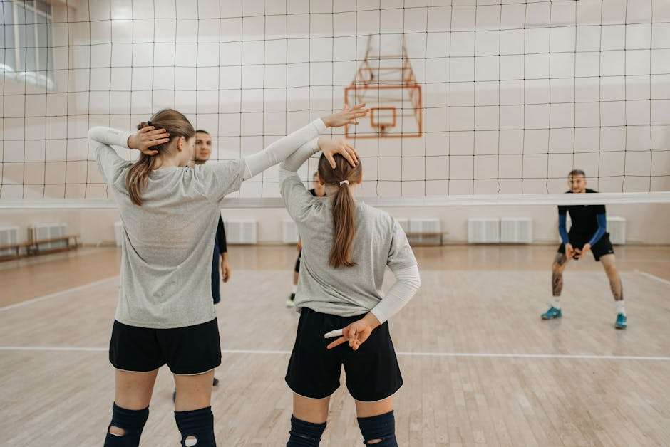 teenage female volleyball solo training