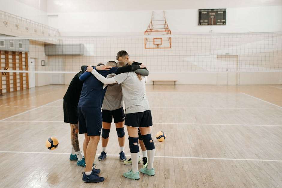 volleyball coach talking with athlete leadership